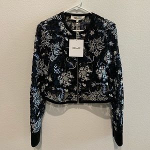 Diane Von Furstenberg (DVF) Zip Front Lace Jacket